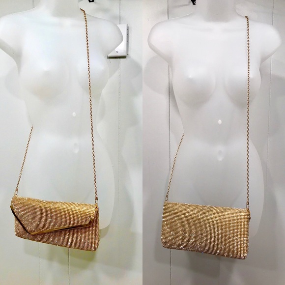 Handbags - Gold Rhinestone Vintage Evening Bag